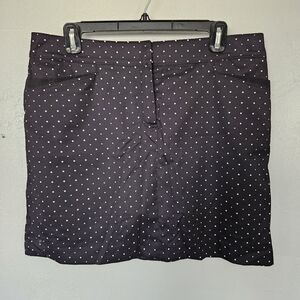 Izod NWT Women's 10 Golf Skort Black White Polka Dots Athletic Skort Athleisure